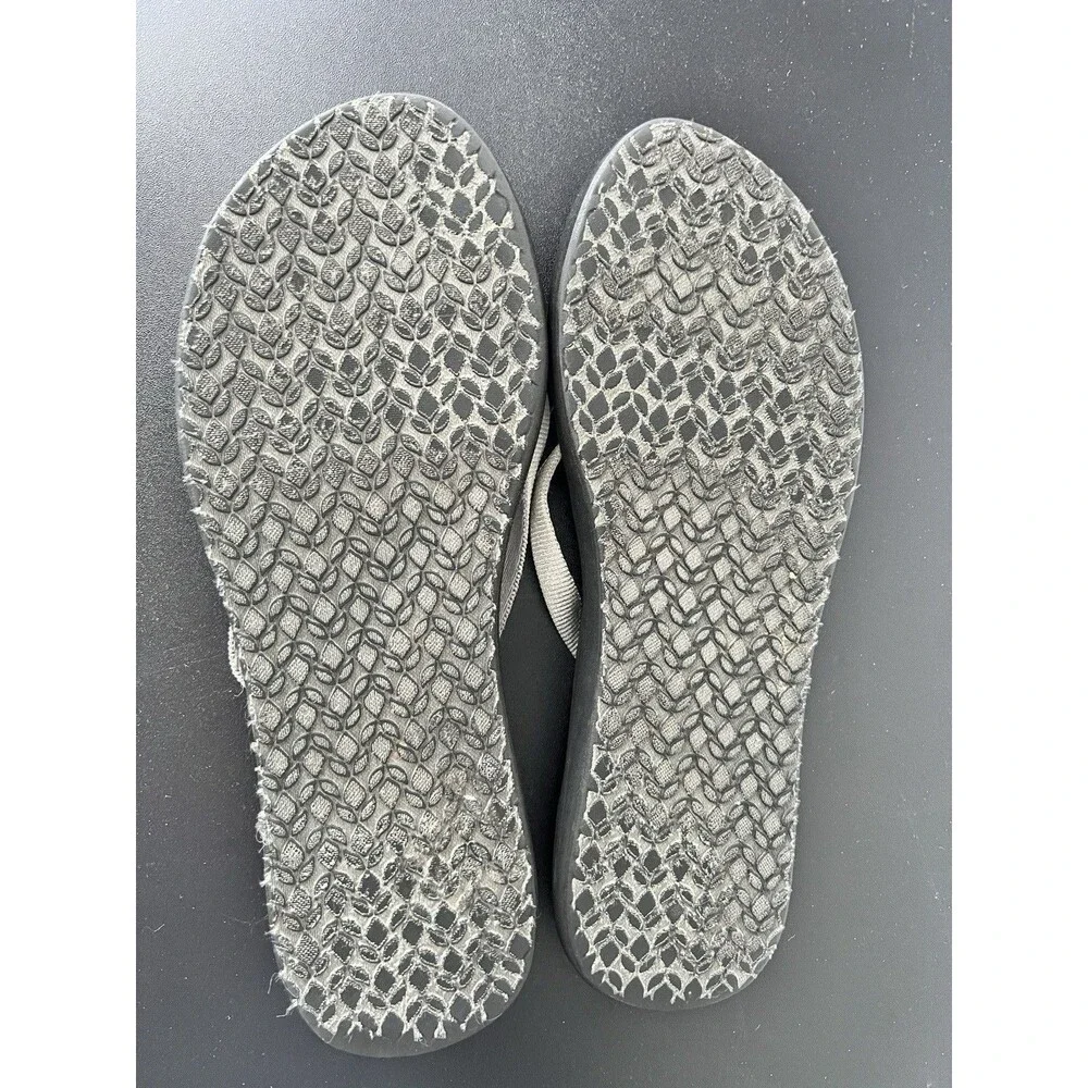 Women’s Reef Skinny Cushion Flip-Flops Size 9 Silver And Black ￼